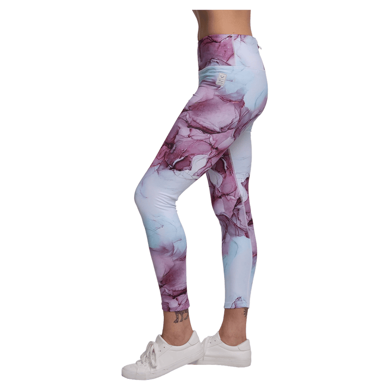 Side view of women in Rojo Tranquility Park 7/8 Pants - Women Rosewater