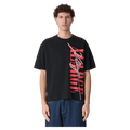 Front full view of the  X Large Vertical Gorilla Fit Tee in colour Black