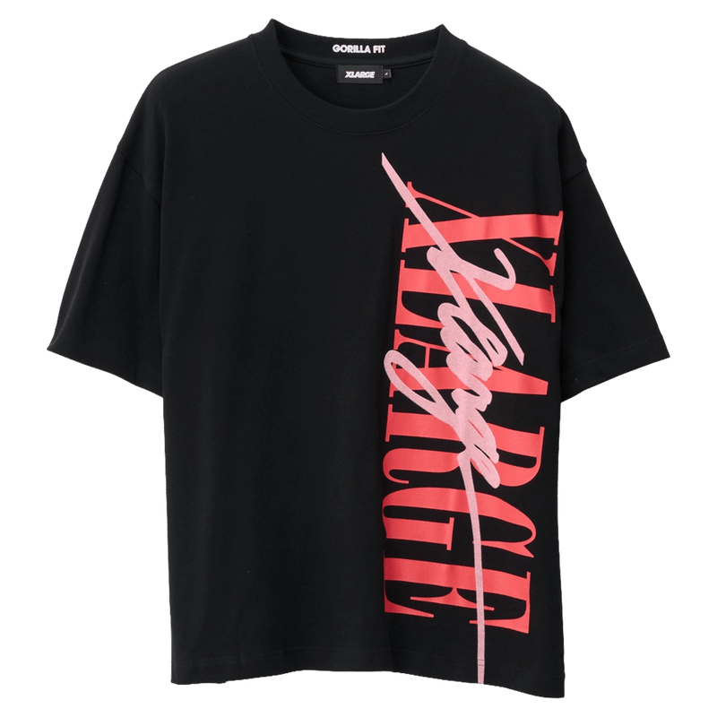 Front view of the X Large Vertical Gorilla Fit Tee in colour Black