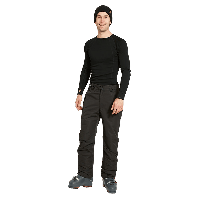 Full-body view of the XTM Glide II Ski Pants in Black colourway, men's model
