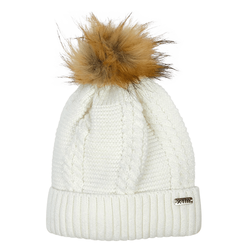 Main view of the XTM Shea Beanie in White colourway, unisex's model
