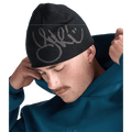 Side view of the Yuki Threads Hot Lap Beanie Black Snowboards,  26/27 's model