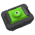 Zoleo Satellite Communicator Cradle in grey and lime green with a central mounting point and rugged plastic housing.